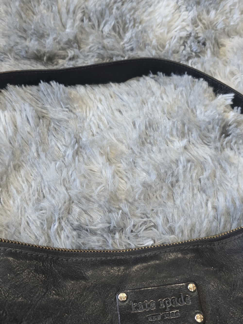 Vintage Kate Spade Black Leather Shoulder Bag - Picture 6 of 13